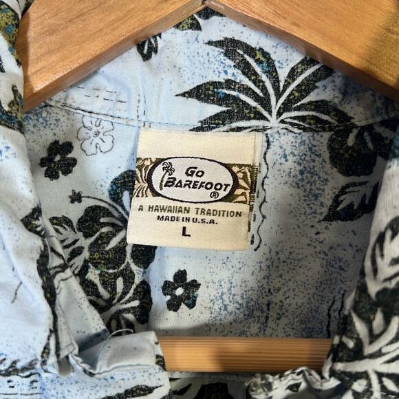 Vintage Hawaiian Go Barefoot short sleeve Button up Shirt USA Made -‎ Mens Large - Picture 4 of 6